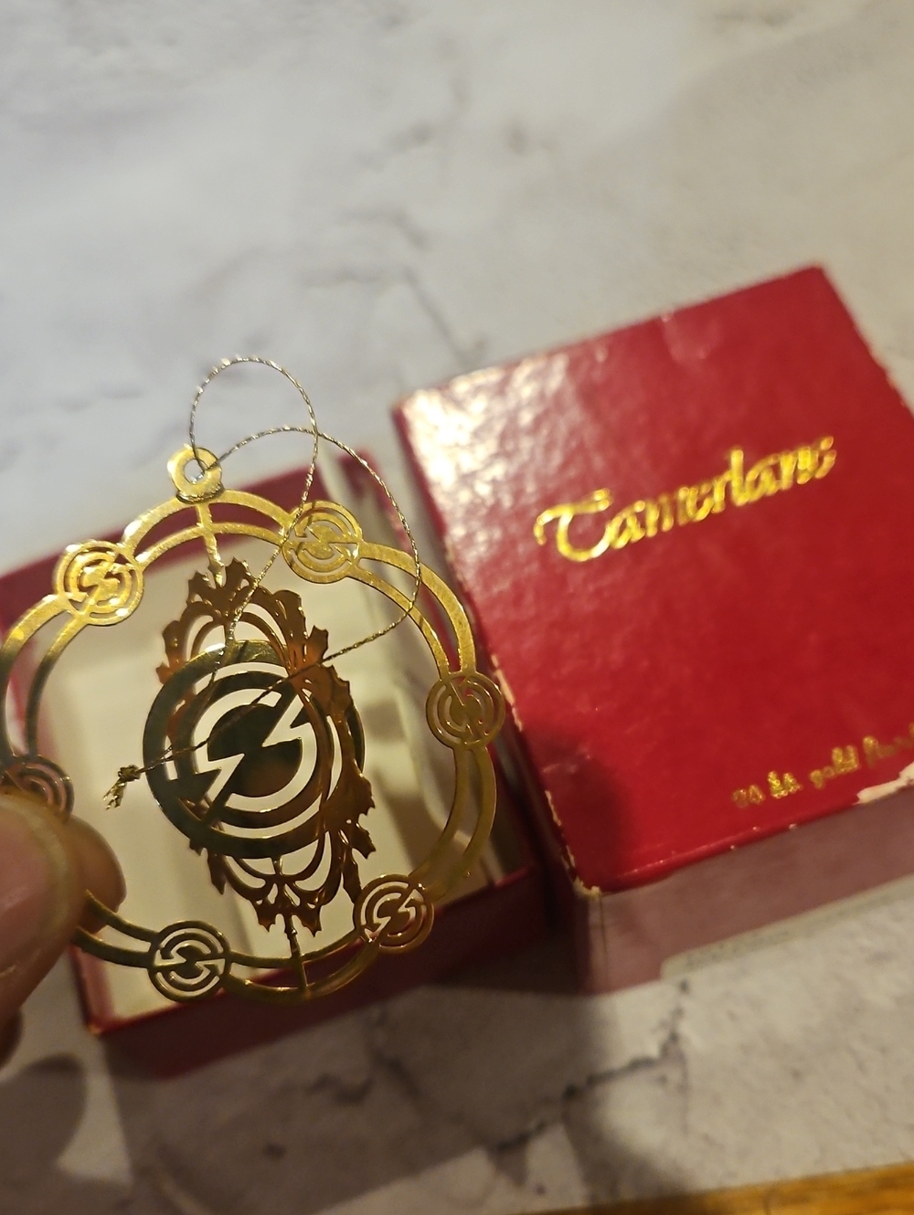 🌟3/$25🌟 vintage Camerlane 24K gold-finish 3-D laser-cut Christmas ornament